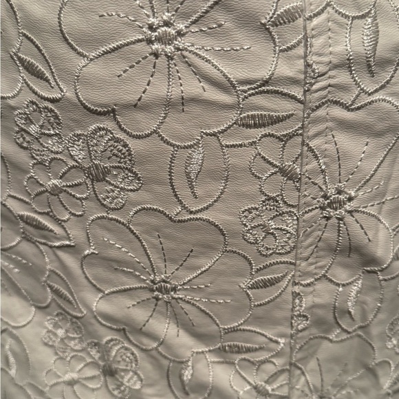 NWT Amanda Uprichard Floral Ace Dress Pockets Vegan Leather Ivory White Size S - Picture 4 of 6